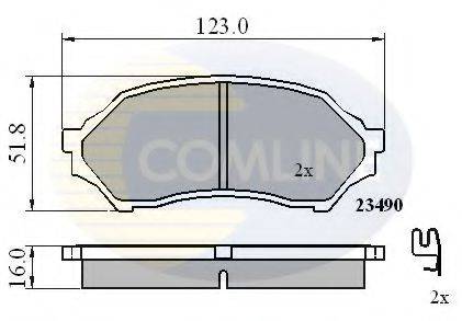Комплект гальмівних колодок, дискове гальмо COMLINE CBP3817