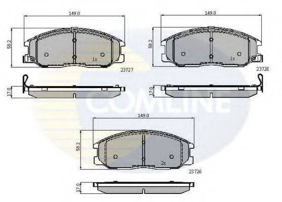 Комплект тормозных колодок, дисковый тормоз COMLINE CBP3902