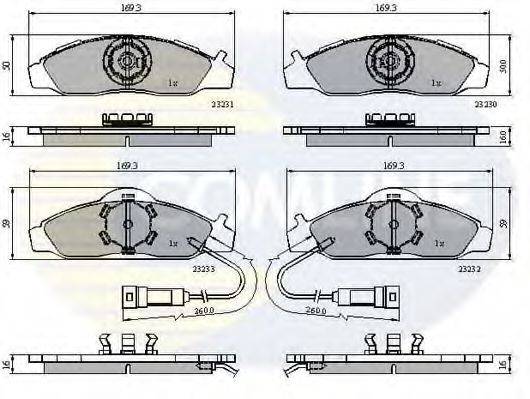 Комплект тормозных колодок, дисковый тормоз COMLINE CBP1581