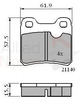 COMLINE ADB0117 Комплект тормозных колодок, дисковый тормоз
