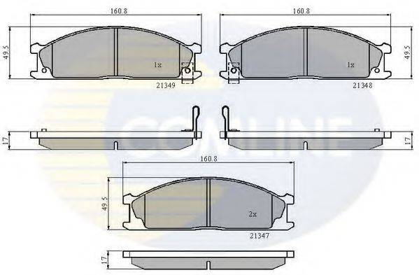 Комплект тормозных колодок, дисковый тормоз COMLINE CBP3863