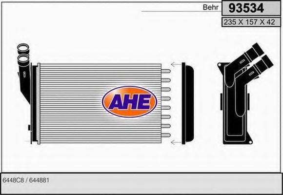 AHE 93534 Теплообменник, отопление салона