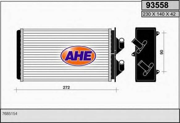 Теплообмінник, опалення салону AHE 93558