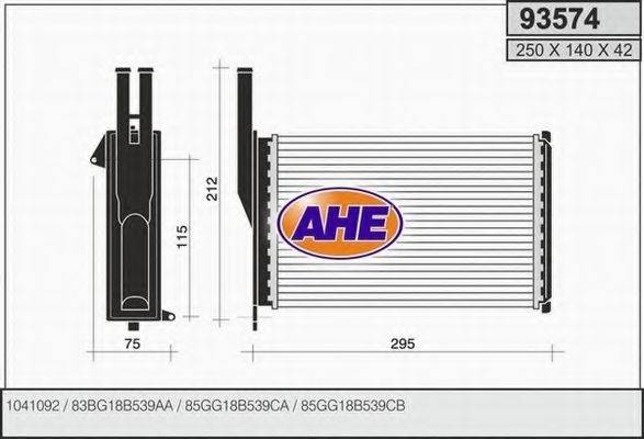 Теплообмінник, опалення салону AHE 93574