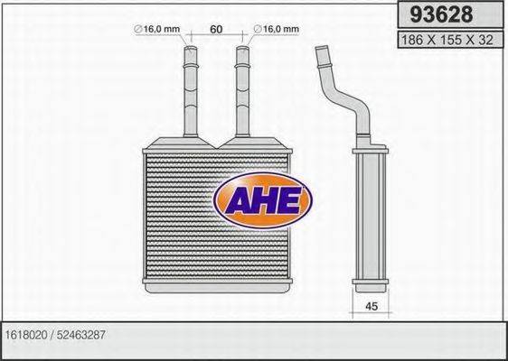 Теплообмінник, опалення салону AHE 93628