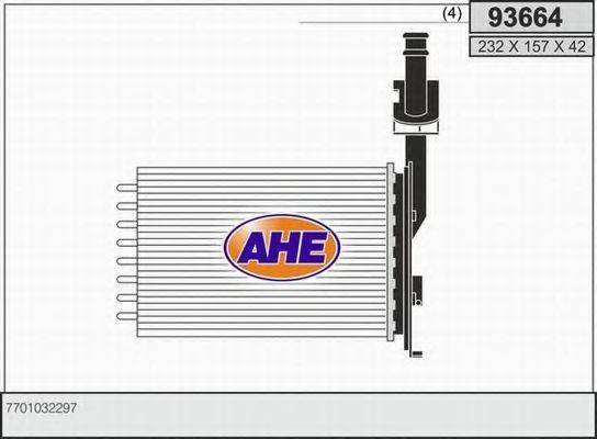 AHE 93664 Теплообменник, отопление салона
