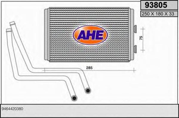 AHE 93805 Теплообменник, отопление салона