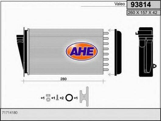 AHE 93814 Теплообменник, отопление салона