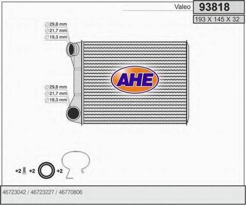 AHE 93818 Теплообменник, отопление салона