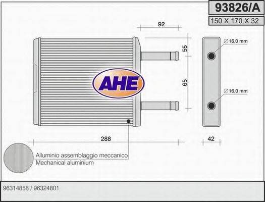 Теплообмінник, опалення салону AHE 93826/A