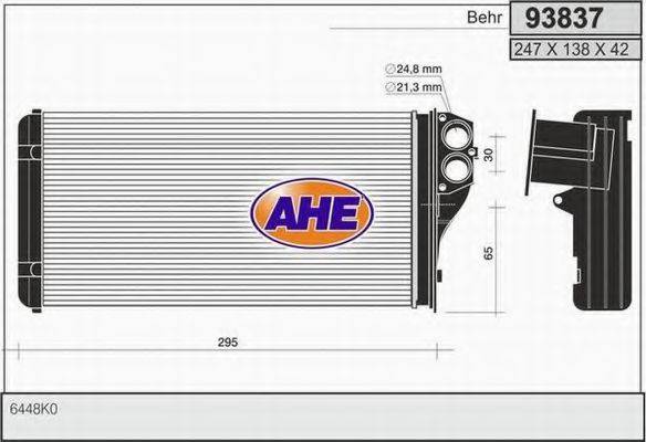AHE 93837 Теплообменник, отопление салона