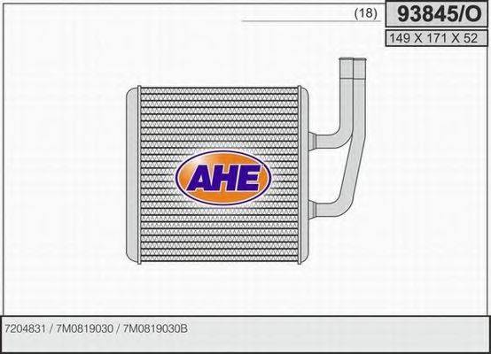 AHE 93845O Теплообменник, отопление салона