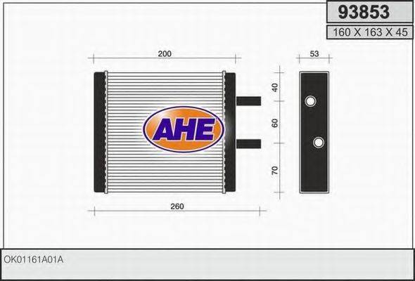 AHE 93853 Теплообменник, отопление салона