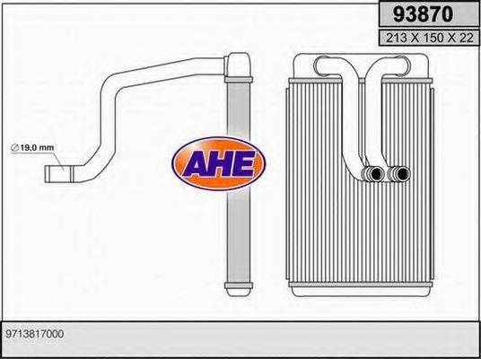 Теплообмінник, опалення салону AHE 93870