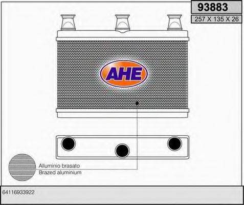 Теплообмінник, опалення салону AHE 93883