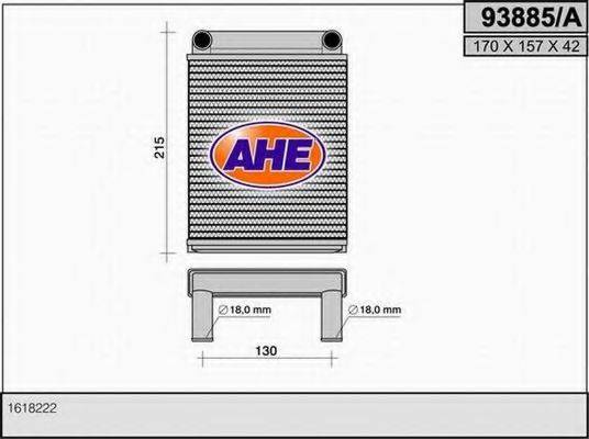 Теплообменник, отопление салона AHE 93885/A