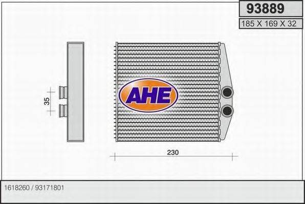 AHE 93889 Теплообменник, отопление салона