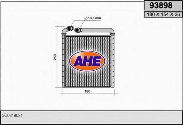 AHE 93898 Теплообменник, отопление салона