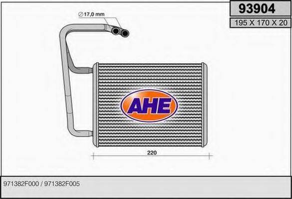 Теплообмінник, опалення салону AHE 93904