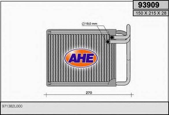 Теплообмінник, опалення салону AHE 93909