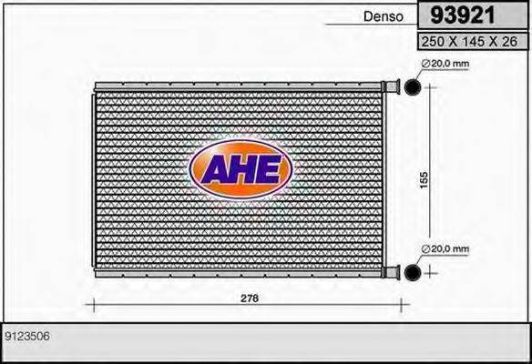Теплообмінник, опалення салону AHE 93921