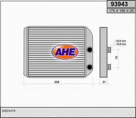 AHE 93943 Теплообменник, отопление салона