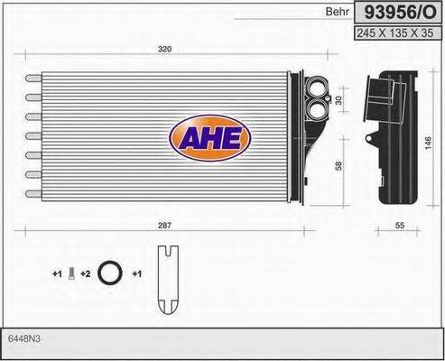 AHE 93956O Теплообменник, отопление салона