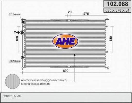 AHE 102088 Радиатор, охлаждение двигателя