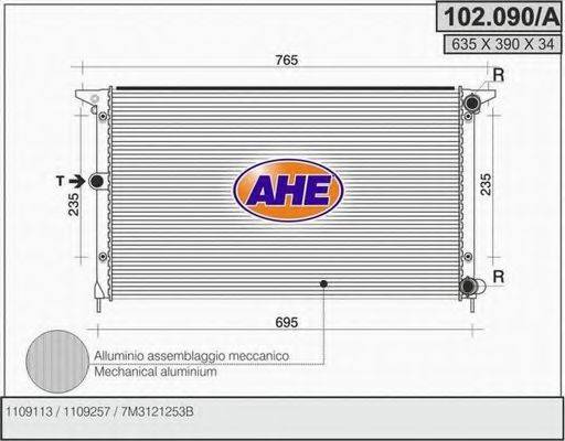 Радиатор, охлаждение двигателя AHE 102.090/A