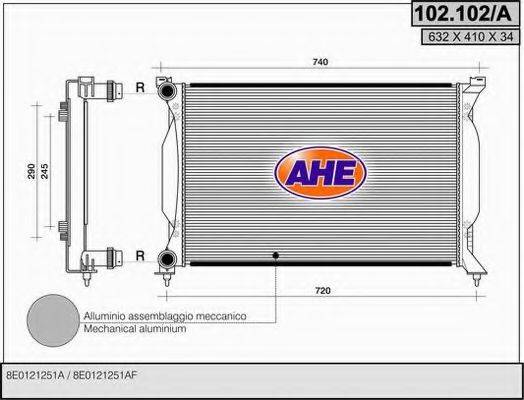 Радиатор, охлаждение двигателя AHE 102.102/A
