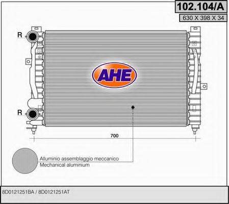 AHE 102104A Радиатор, охлаждение двигателя