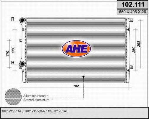 AHE 102111 Радиатор, охлаждение двигателя