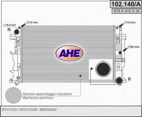 Радіатор, охолодження двигуна AHE 102.140/A