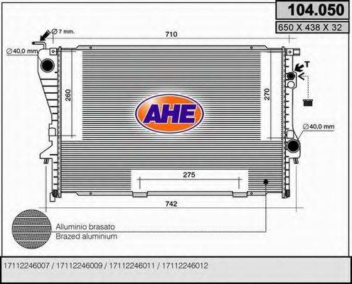 AHE 104050 Радиатор, охлаждение двигателя