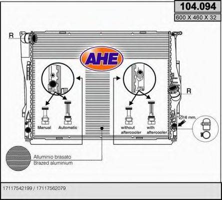 AHE 104094 Радиатор, охлаждение двигателя