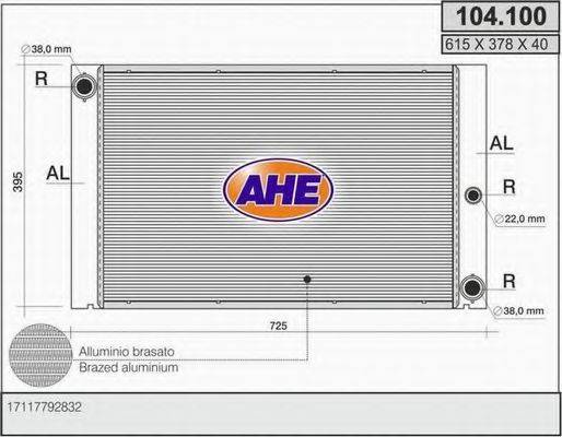 AHE 104100 Радиатор, охлаждение двигателя