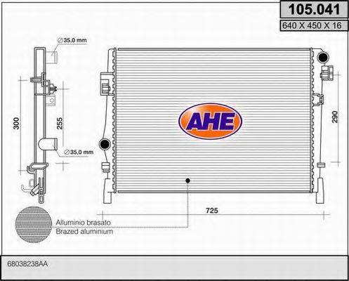AHE 105041 Радіатор, охолодження двигуна