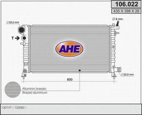 AHE 106022 Радиатор, охлаждение двигателя