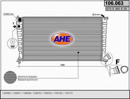 AHE 106063 Радиатор, охлаждение двигателя