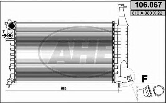 AHE 106067 Радиатор, охлаждение двигателя