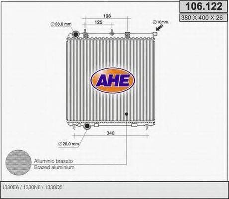 AHE 106122 Радиатор, охлаждение двигателя