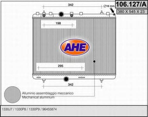 AHE 106127A Радиатор, охлаждение двигателя