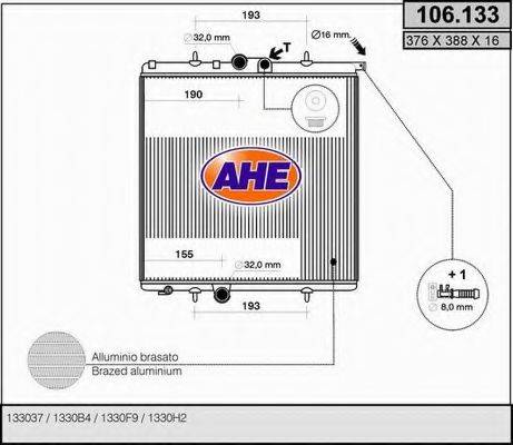 AHE 106133 Радиатор, охлаждение двигателя
