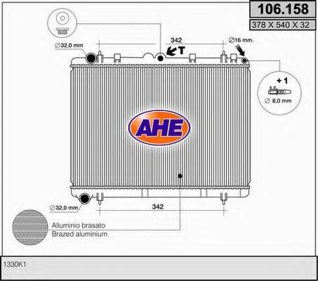 AHE 106158 Радиатор, охлаждение двигателя