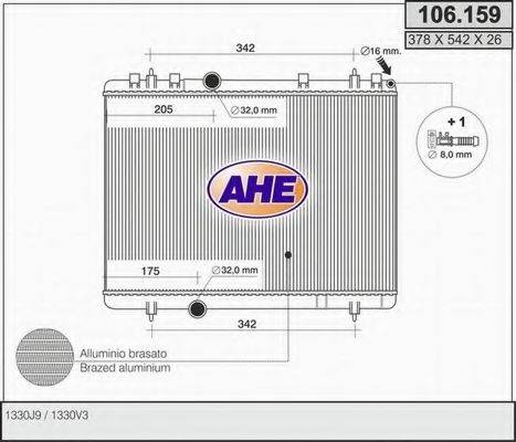 AHE 106159 Радиатор, охлаждение двигателя