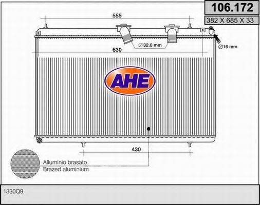 AHE 106172 Радиатор, охлаждение двигателя