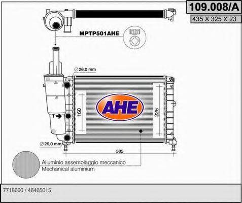 Радіатор, охолодження двигуна AHE 109.008/A