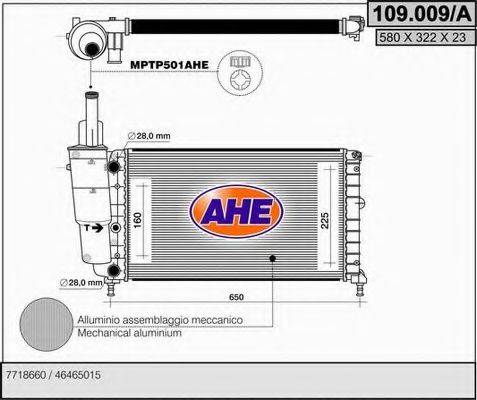 Радиатор, охлаждение двигателя AHE 109.009/A
