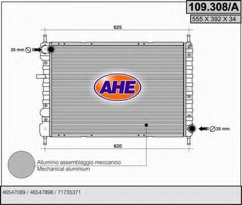 Радіатор, охолодження двигуна AHE 109.308/A