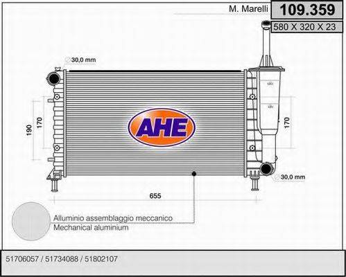 AHE 109359 Радиатор, охлаждение двигателя